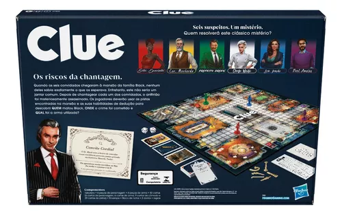 Jogo Clue Clássico De Investigação F6420 Hasbro