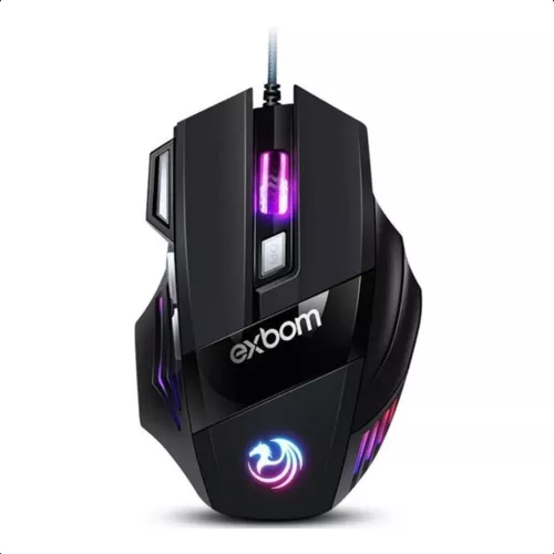 Mouse Gamer Para Jogo 3.200 Dpi Óptico Com Led Rgb Usb Exbom
