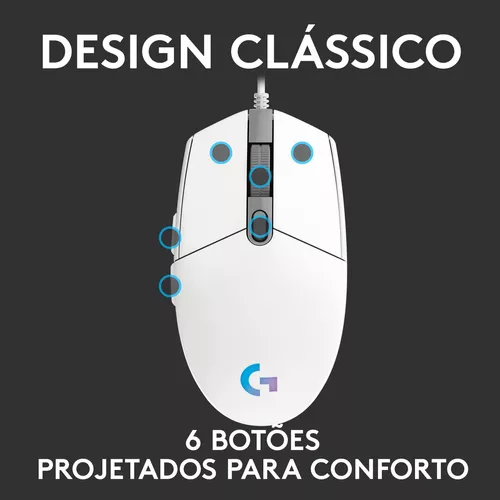 Logitech G Series G203 Lightsync Cor Branco 910005795