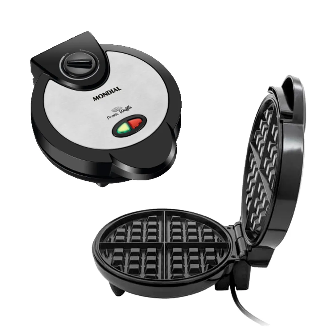 Maquina De Fazer Waffle Elétrica Antiaderente Mondial Linha Pratic Waffle GW-01 127V