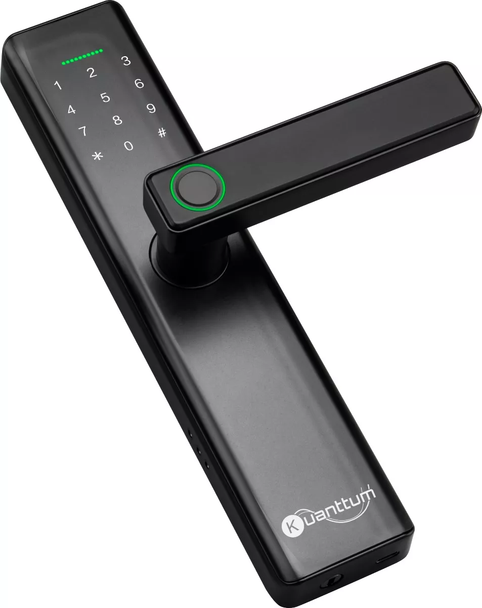 Fechadura Eletronica Digital Com Biometria Senha Kuantttum Delta Pro