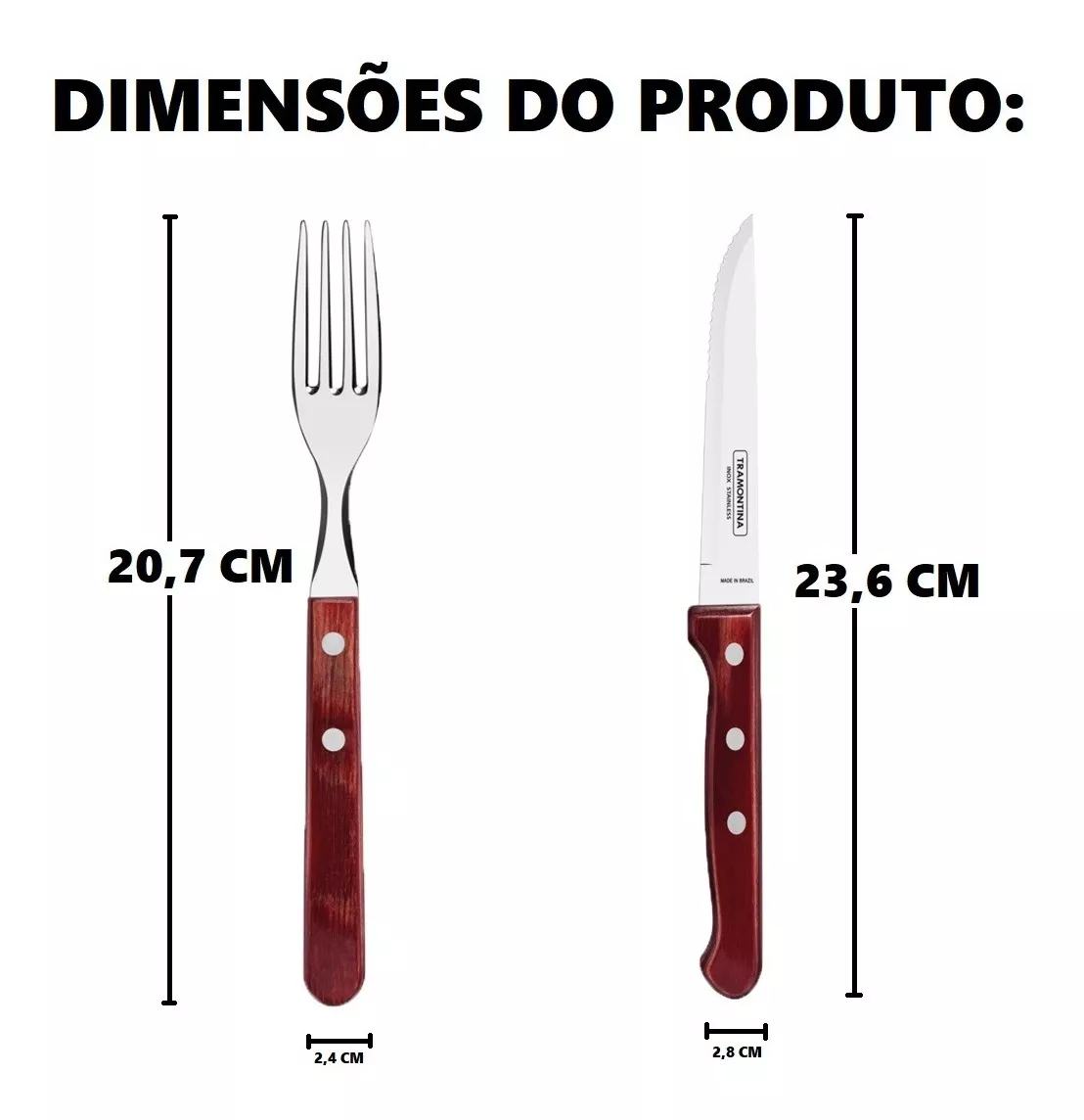 Kit De Churrasco Tramontina 12 Peças Polywood Vermelho Inox