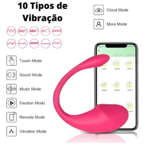 Vibrador Bluetooth Estimulador Clitóris Clitoriano Sex Shop Cor Rosa